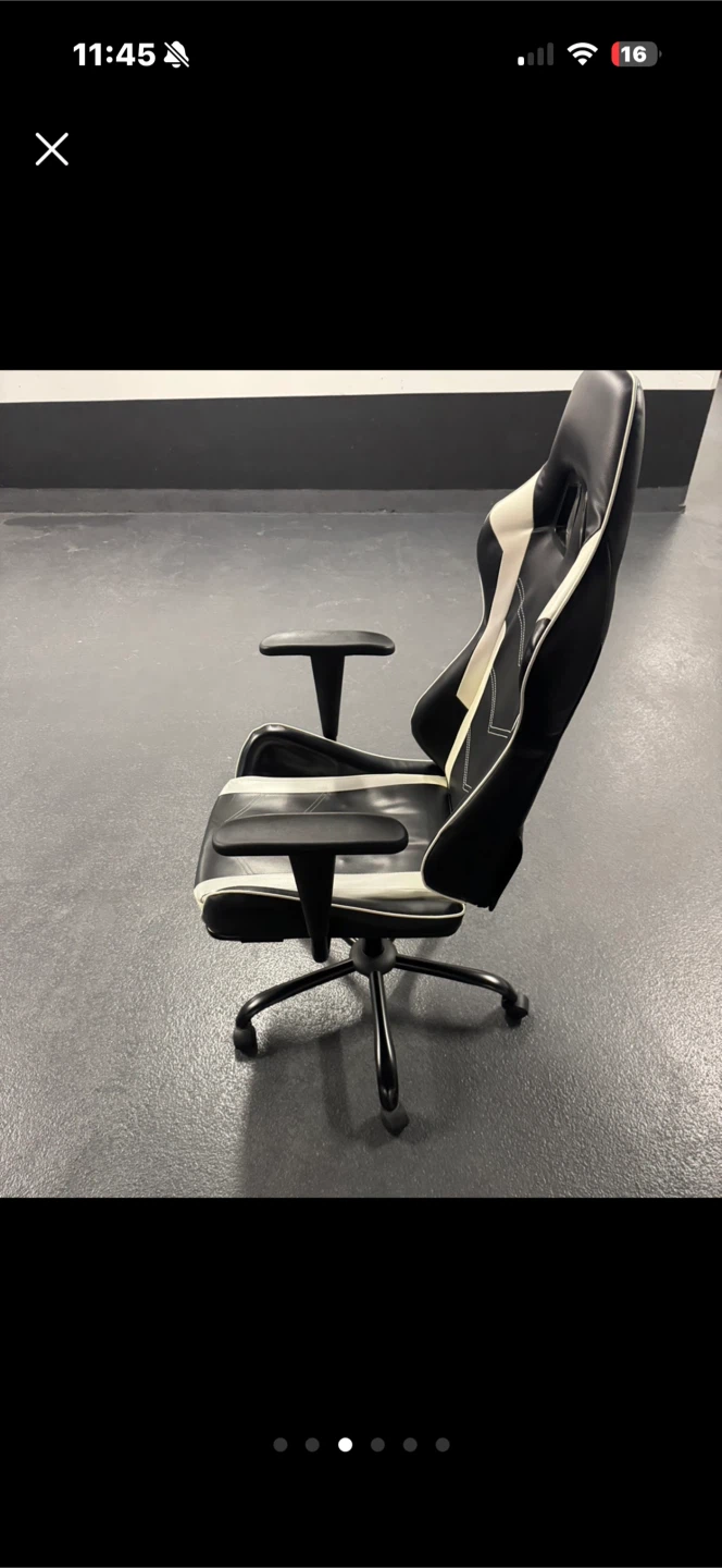 Black Gaming Chair with White Trim