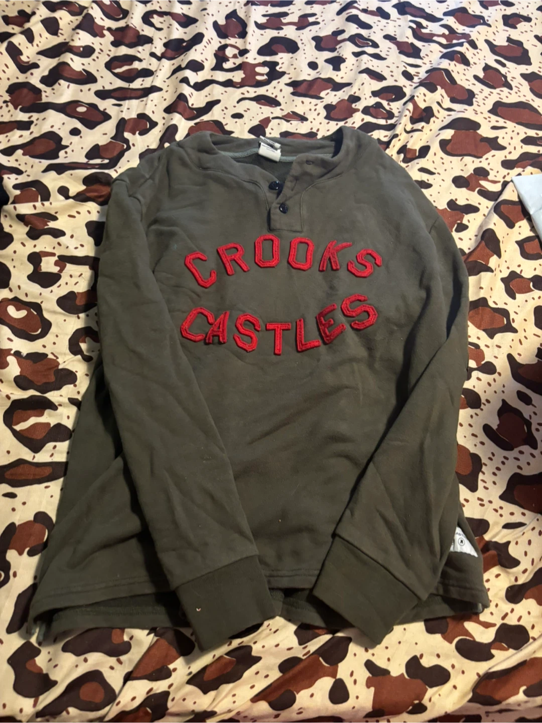 Crooks & Castles Long Sleeve Henley Shirt