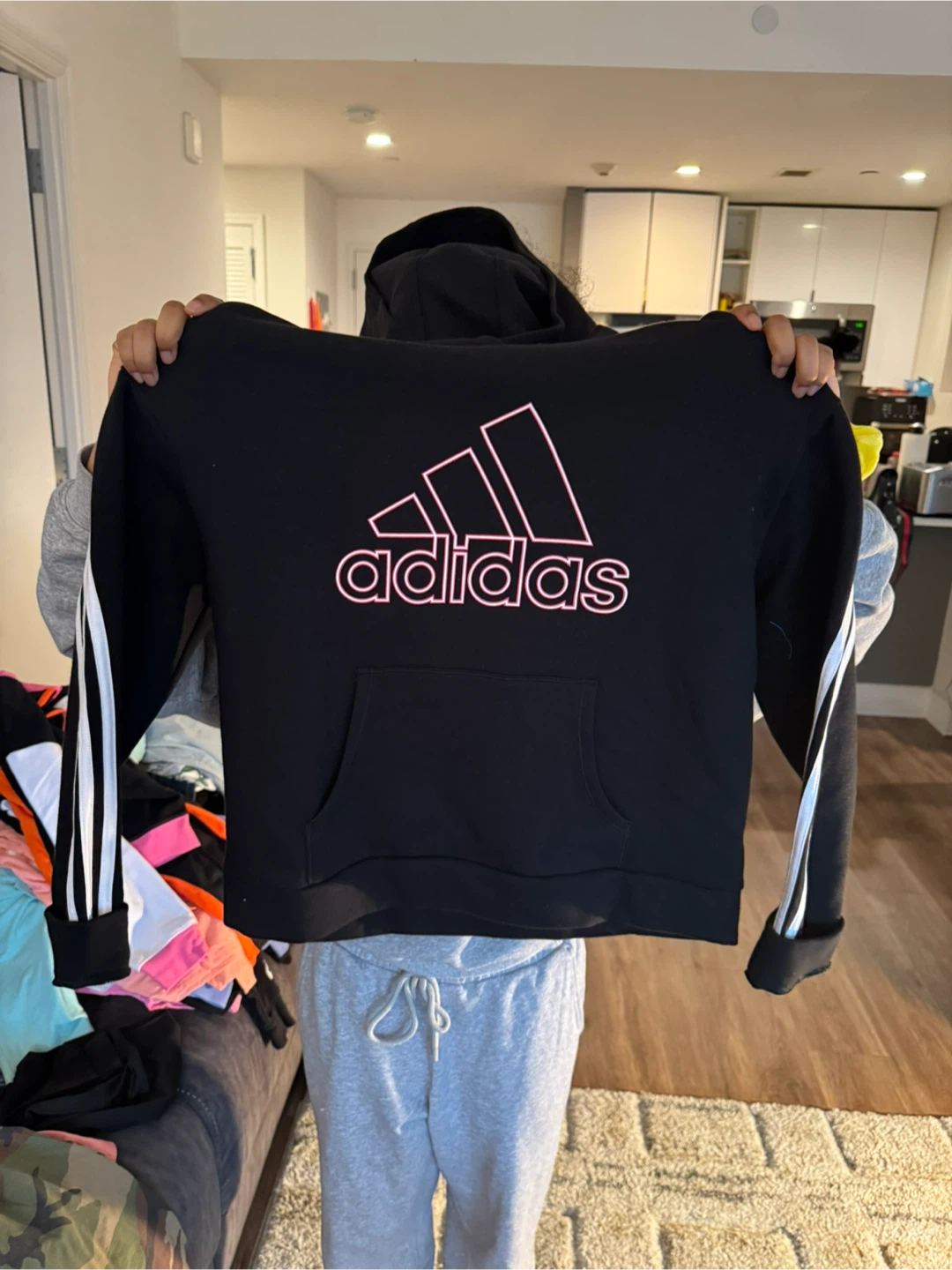 Adidas Black Hoodie and Pants Set - photo 4