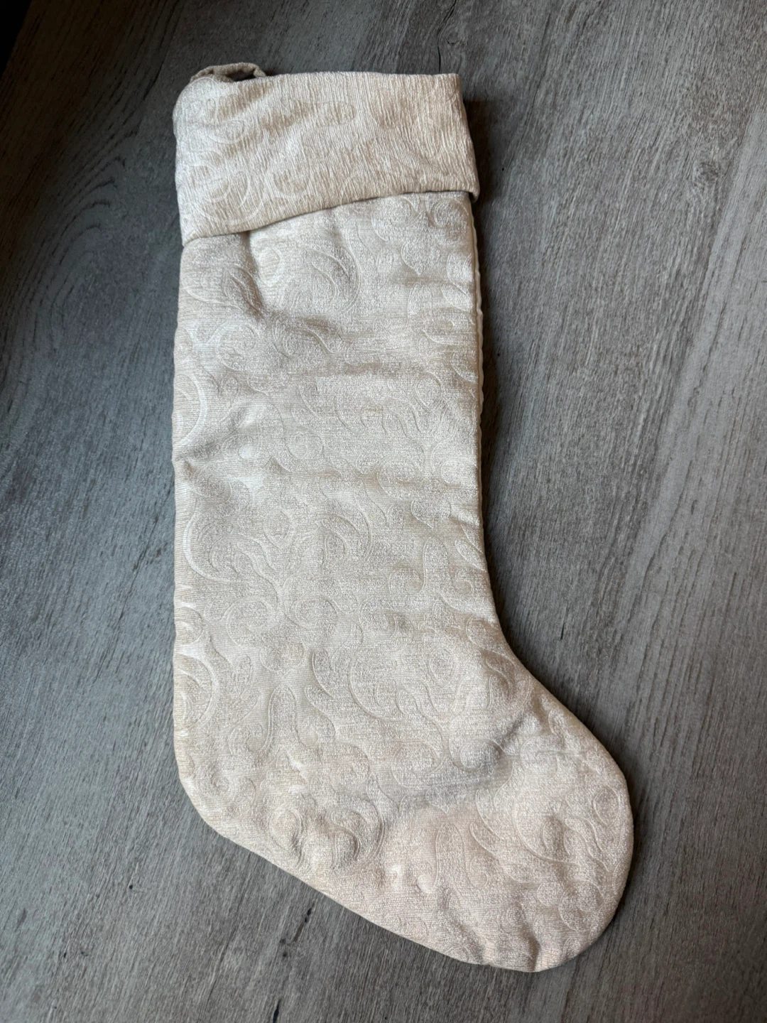 Champagne Damask Christmas Stocking - photo 2