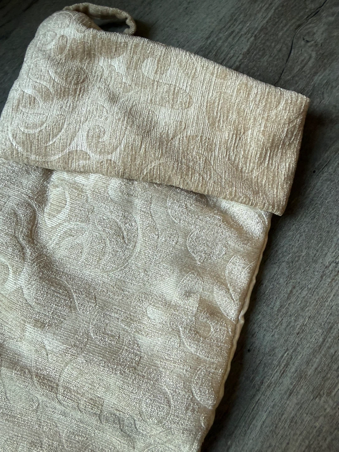 Champagne Damask Christmas Stocking - photo 4