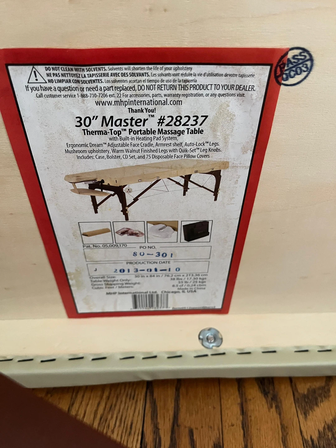 Master 30" Therma-Top Portable Massage Table #28237 - photo 3