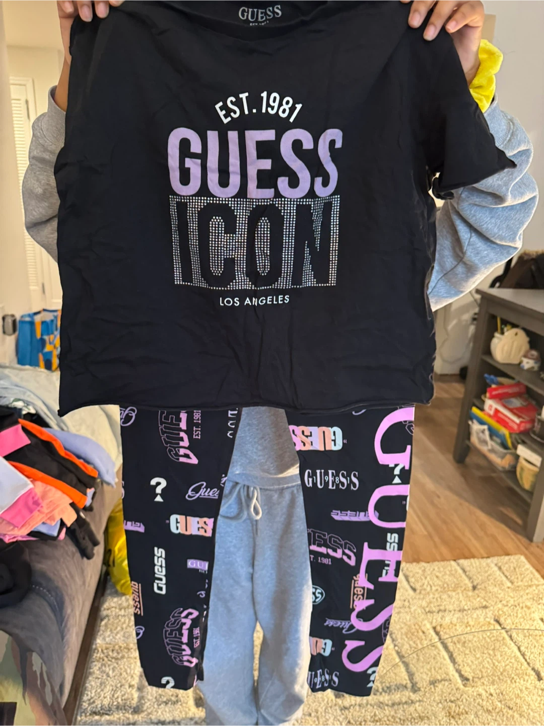 Guess Icon T-Shirt and Leggings Set Girls 14-16