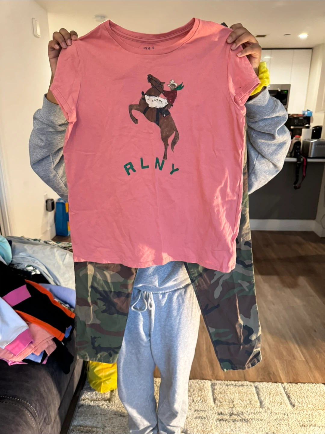 Polo Ralph Lauren Camo Pants and RLNY Graphic T-Shirt Set