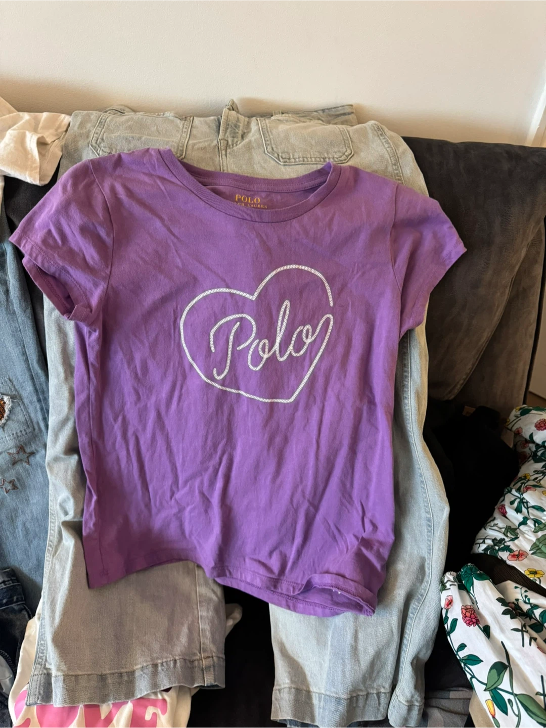 Polo Ralph Lauren Girls Heart Logo T-Shirt - Size XL/TG/EC (16) - photo 4