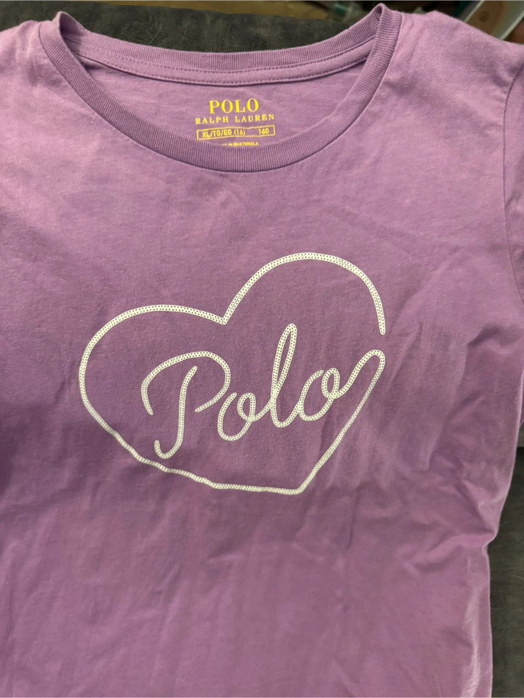 Polo Ralph Lauren Girls Heart Logo T-Shirt - Size XL/TG/EC (16)