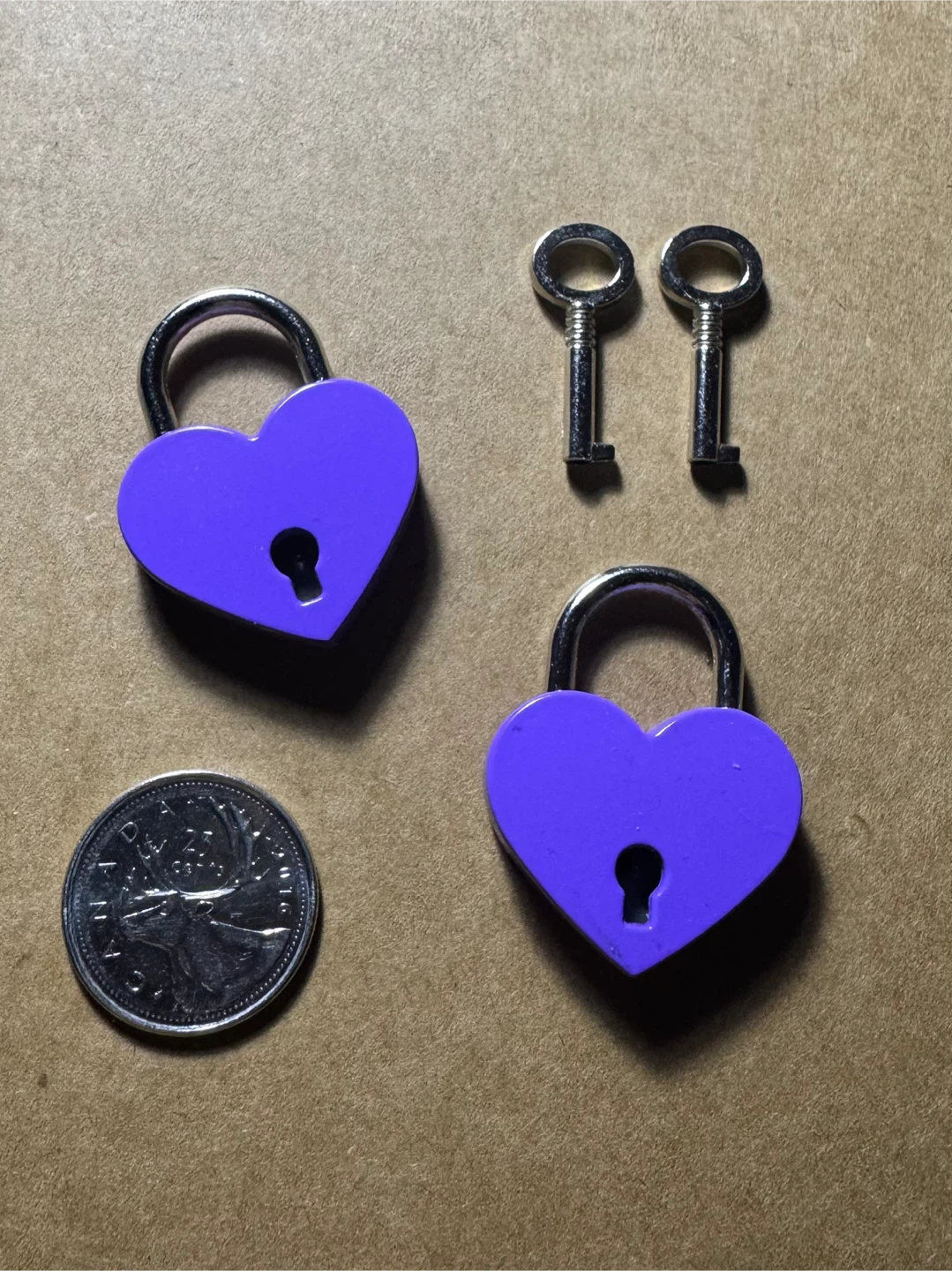 Purple Heart Padlocks with Keys