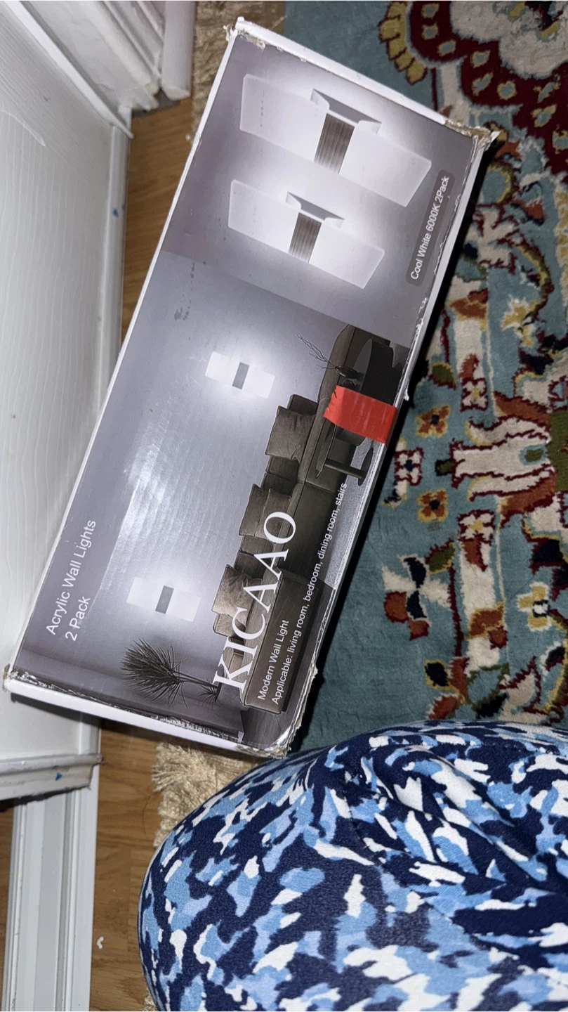 KICAAO Modern Acrylic Wall Lights - 2 Pack