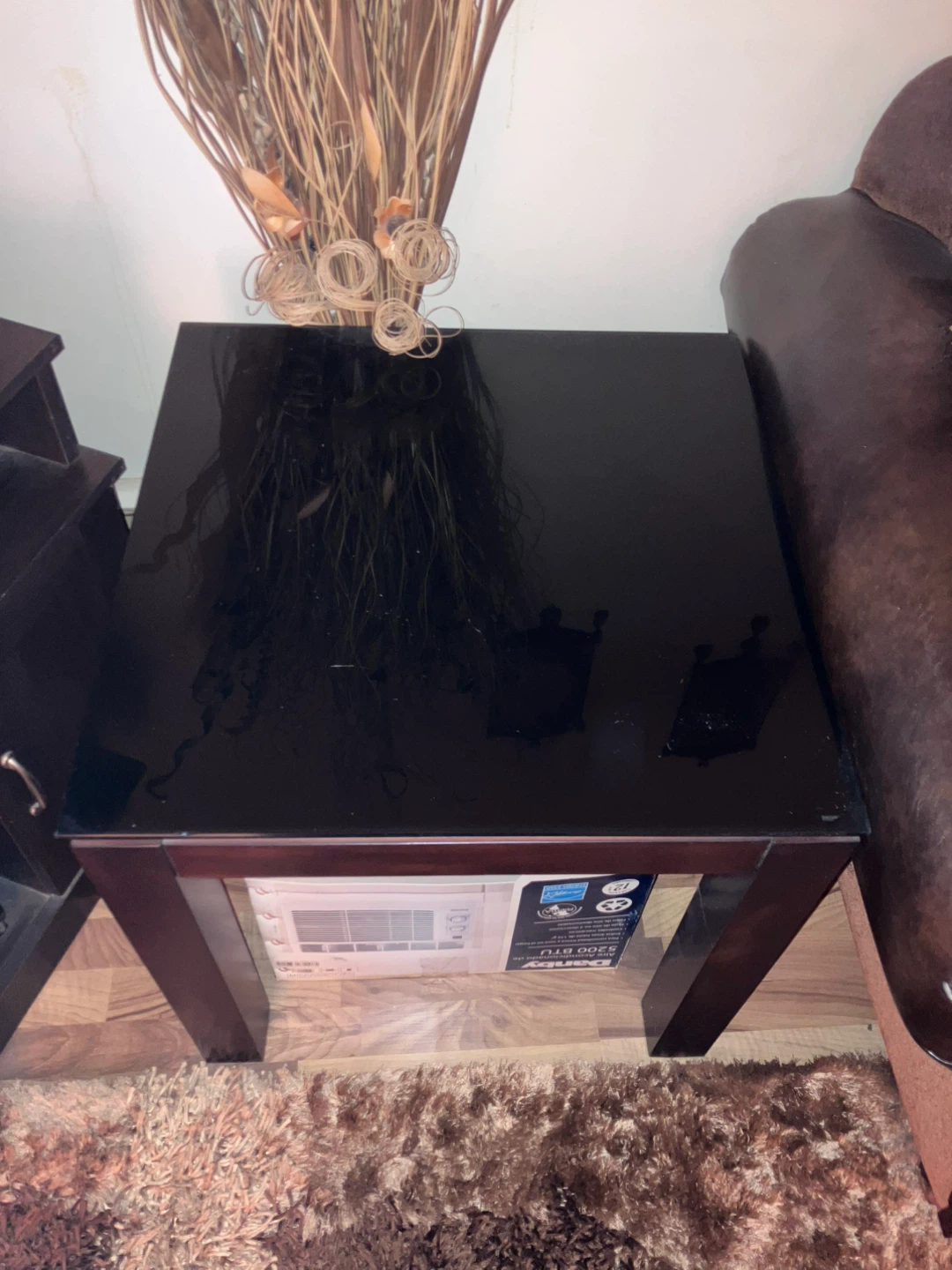 Dark Wood and Glass Coffee Table - photo 5