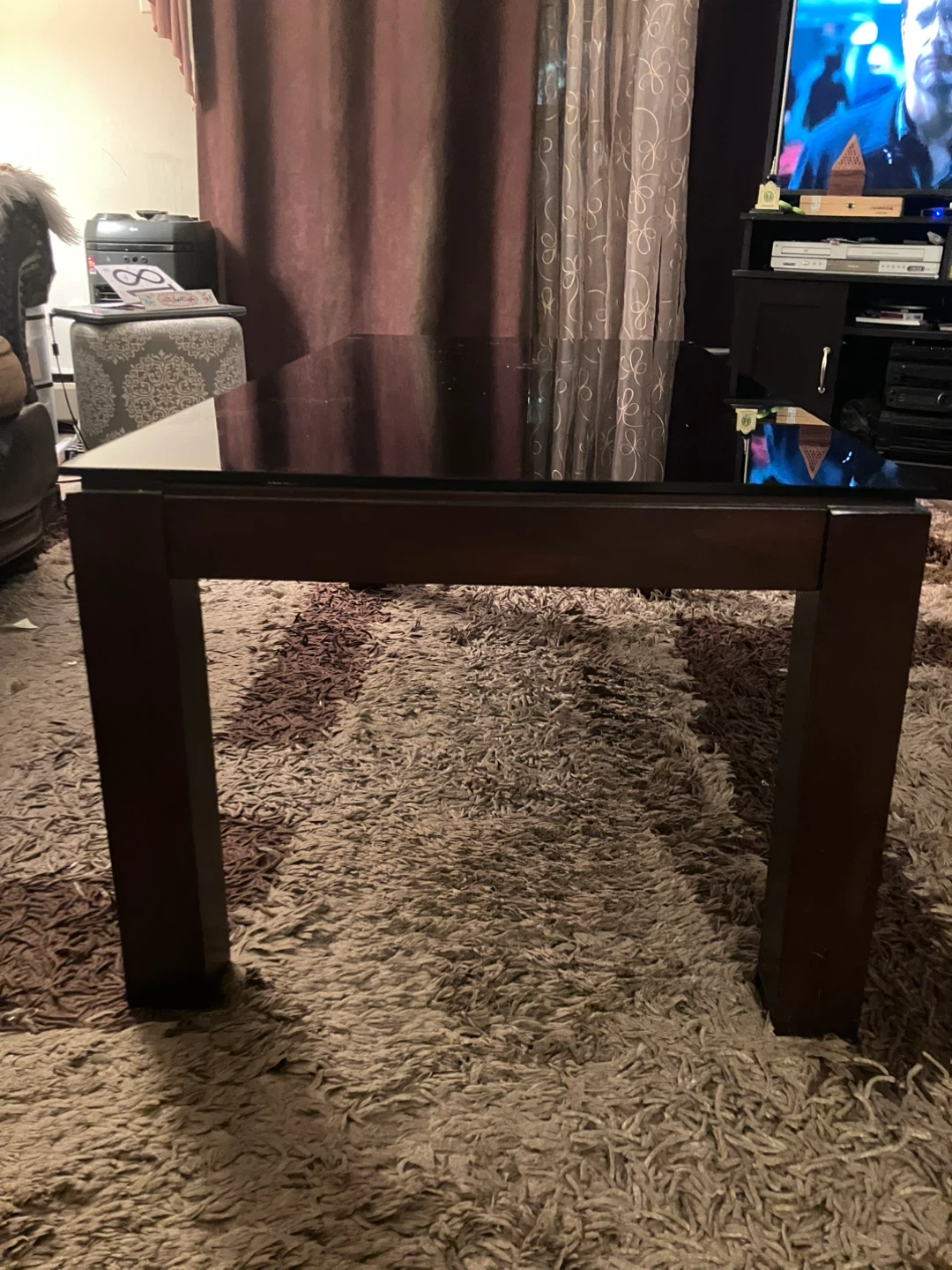 Dark Wood and Glass Coffee Table - photo 2