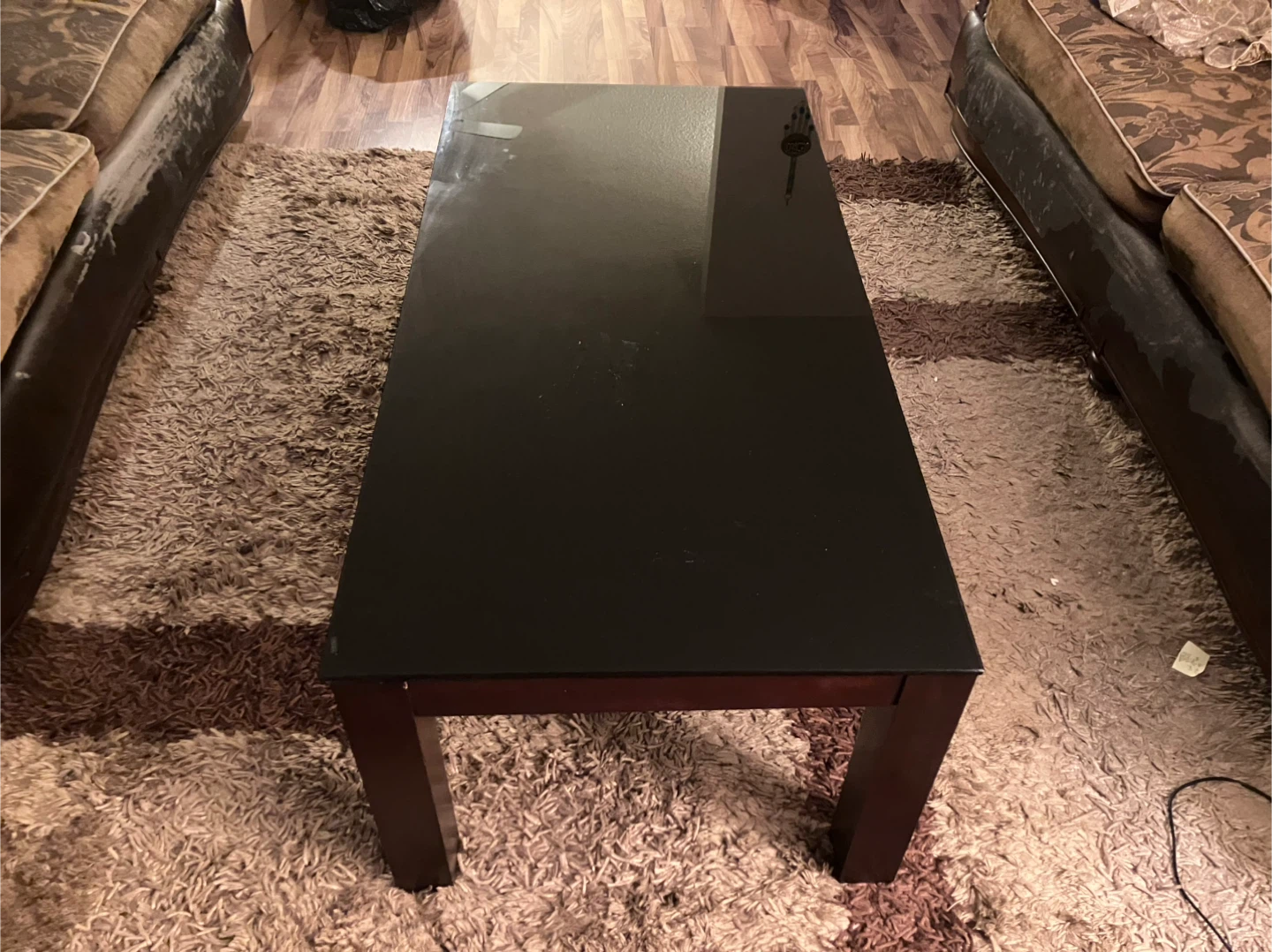 Dark Wood and Glass Coffee Table - photo 4