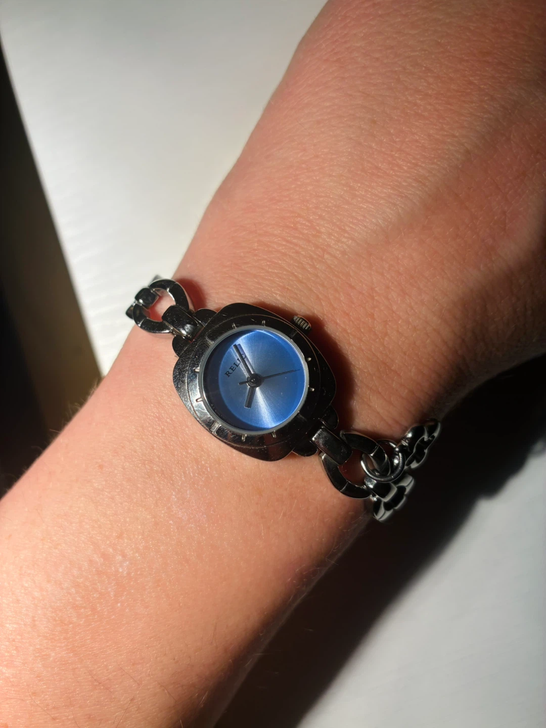 Relic Women's Silver Tone Blue Dial Bracelet Watch