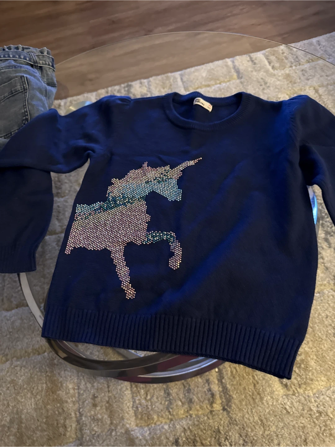 Epic Threads Blue Unicorn Sweater & Cargo Pants Set - Girls XL
