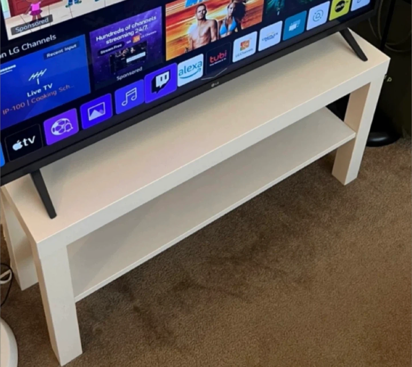 IKEA Modern Wooden Lack TV Stand (TV Bench), White - photo 4