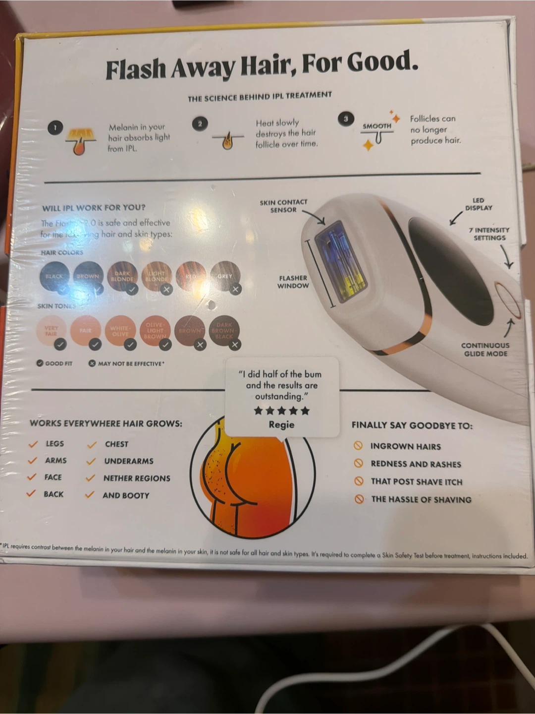 NIB Nood The Flasher 2.0 IPL Hair Reduction Device - Gloss White - photo 3