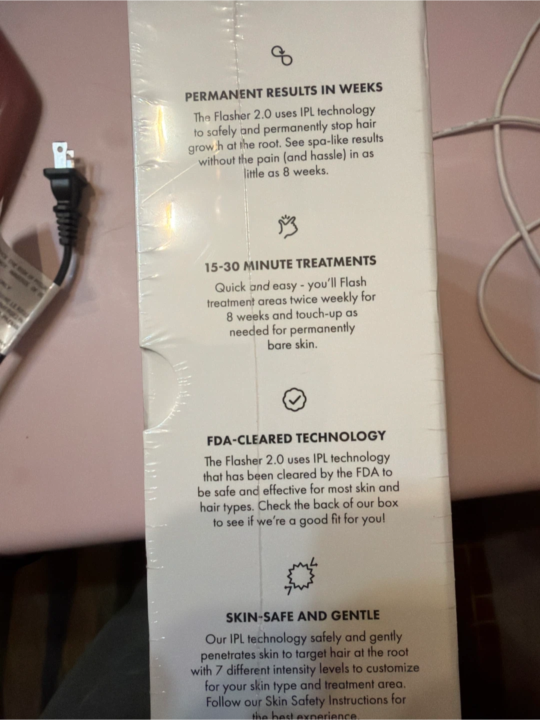 NIB Nood The Flasher 2.0 IPL Hair Reduction Device - Gloss White - photo 2