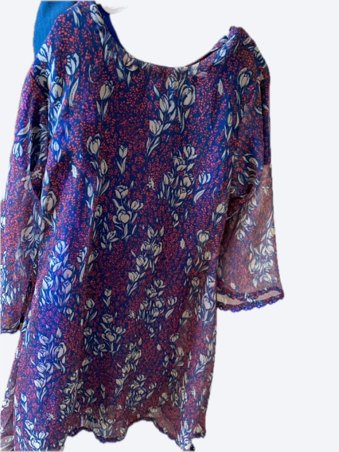 Brown Floral Dress with Scarf - photo 2