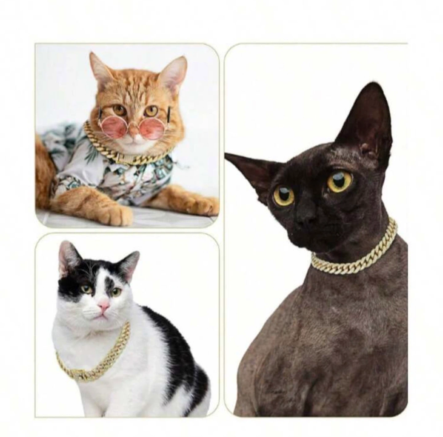 Dazzling Gold Cuban Link Chain Collar for Pets - photo 2