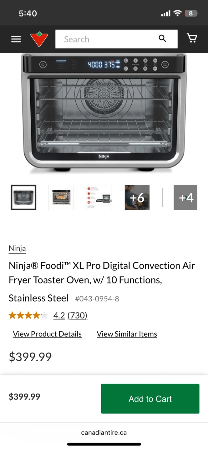 Ninja air fryer and toaster oven