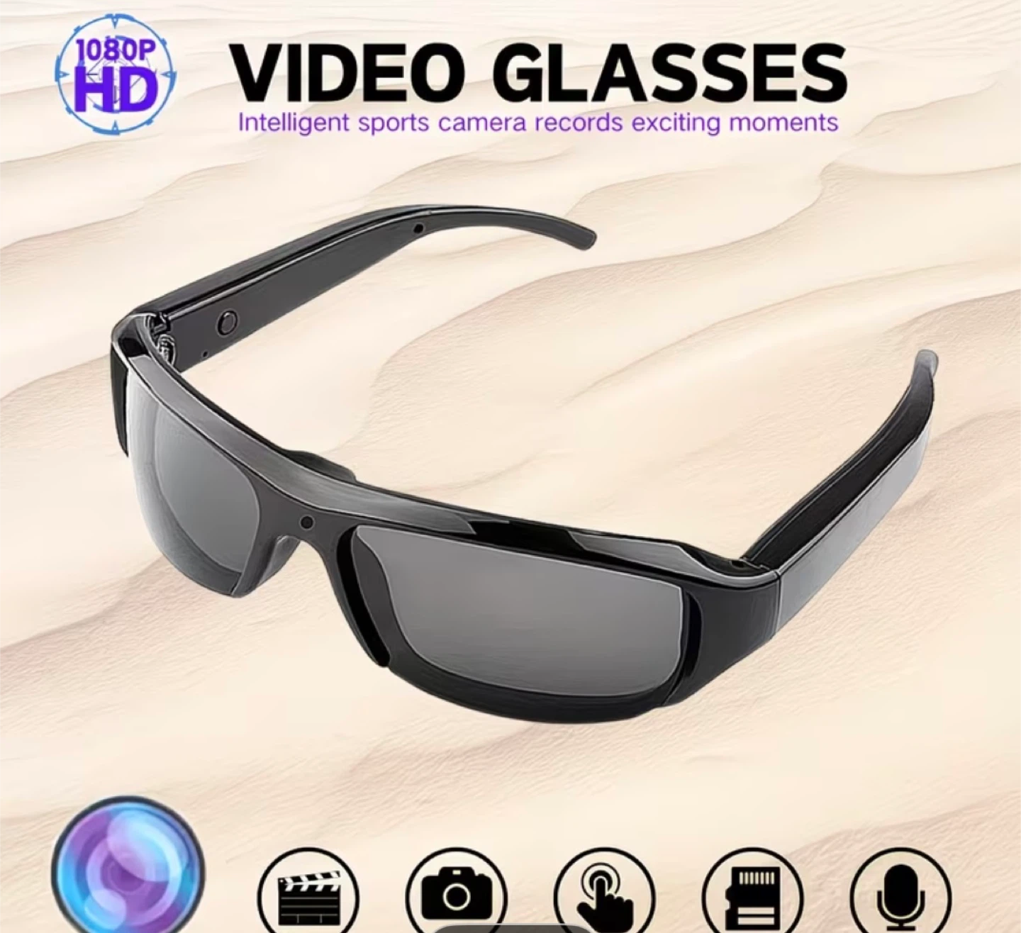 1080P HD Video Recording Glasses with TF Card Slot