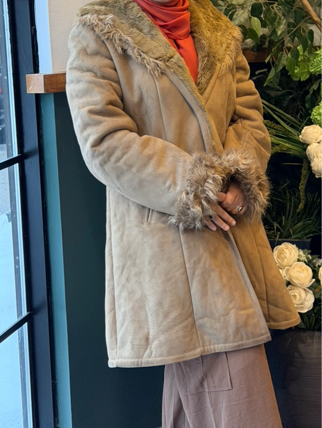 ORIGINAL Tan faux fur lined winter coat - photo 2