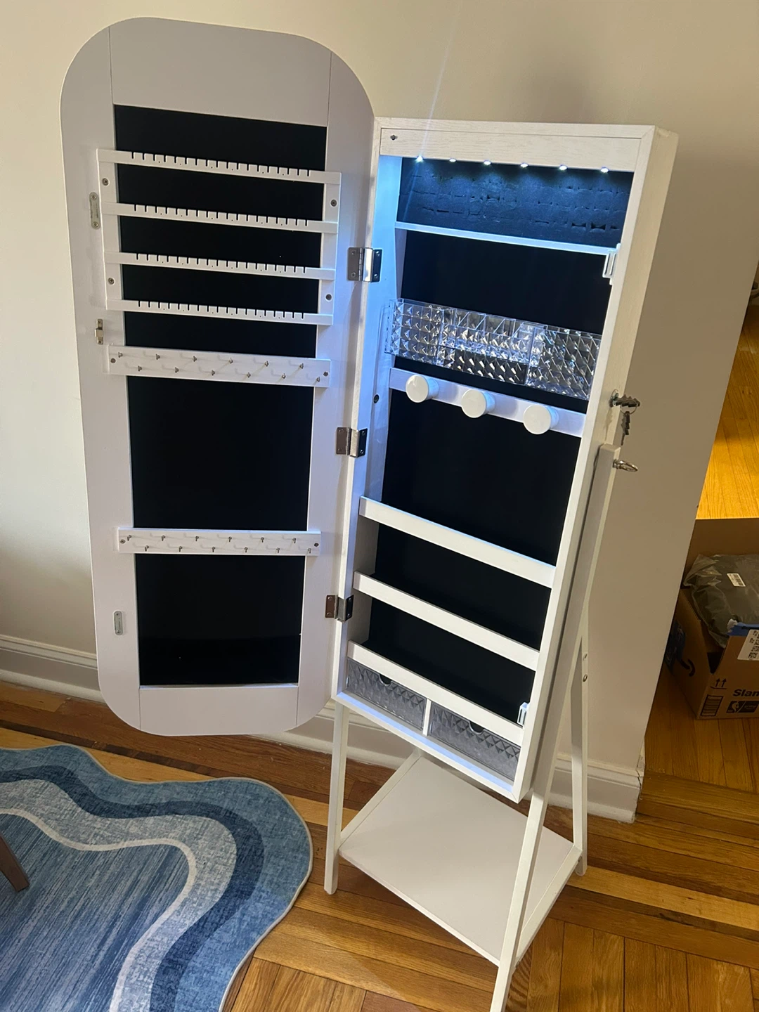 Full Length Makeup Mirror with Storage and Key - photo 2