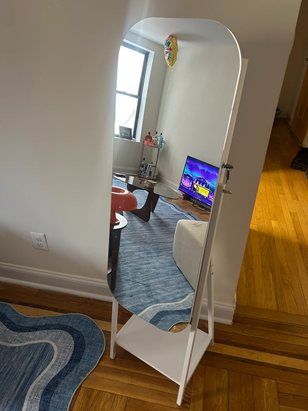 Full Length Makeup Mirror with Storage and Key