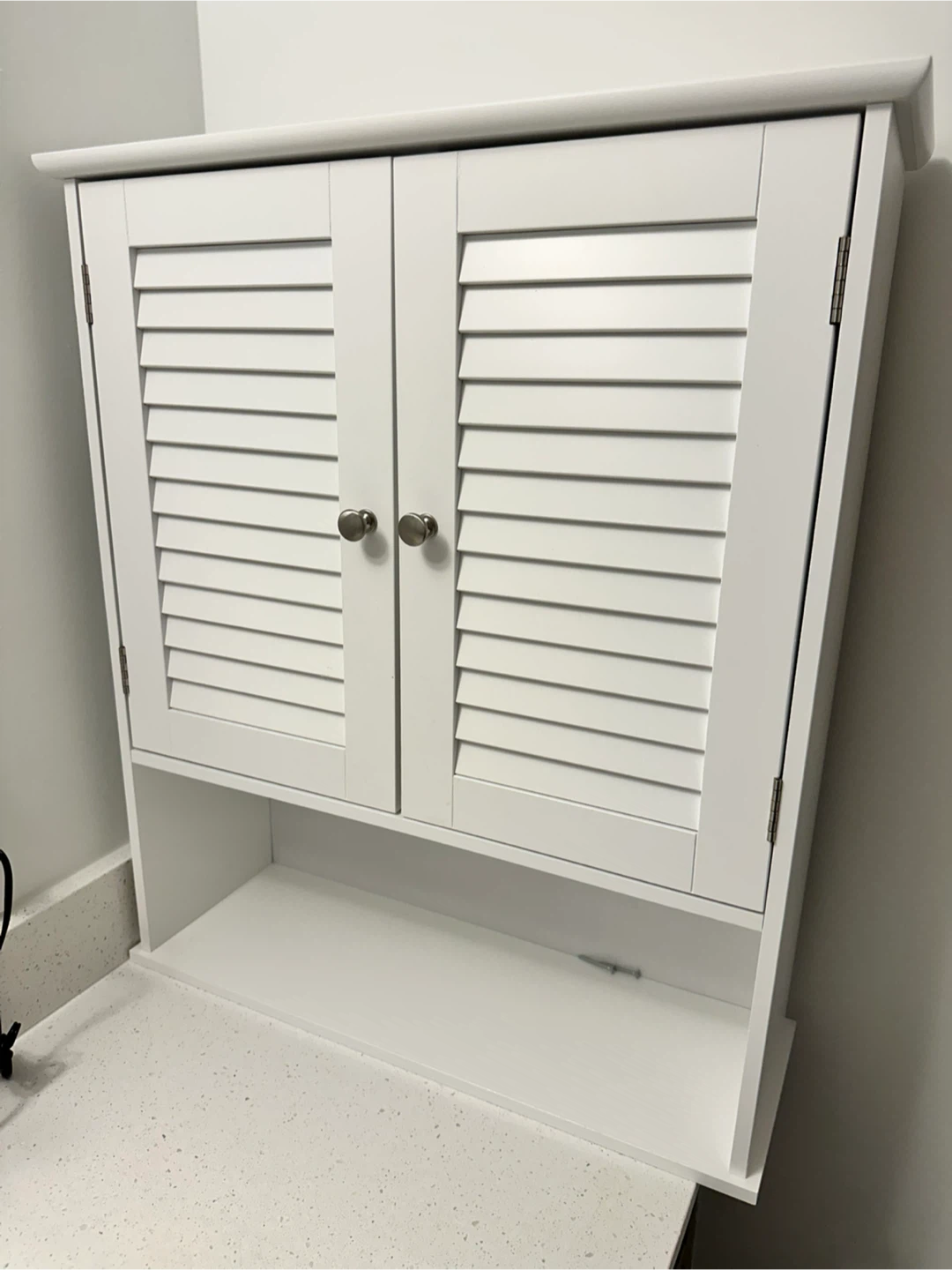 White Wall-Mounted Cabinet with Double Doors