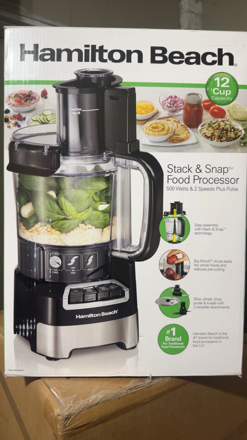 Hamilton Beach Stack & Snap Food Processor - 12 Cup Capacity