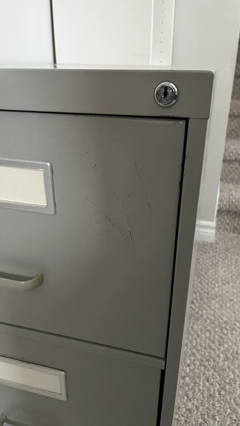 Grey 2-Drawer Metal Filing Cabinet - photo 4