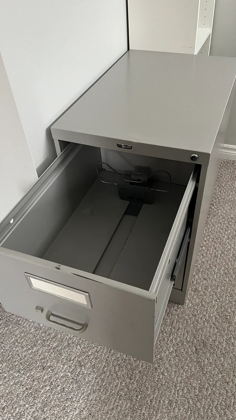 Grey 2-Drawer Metal Filing Cabinet - photo 3