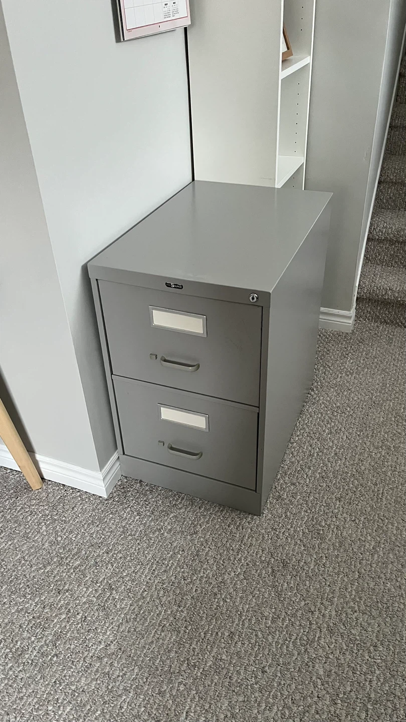 Grey 2-Drawer Metal Filing Cabinet