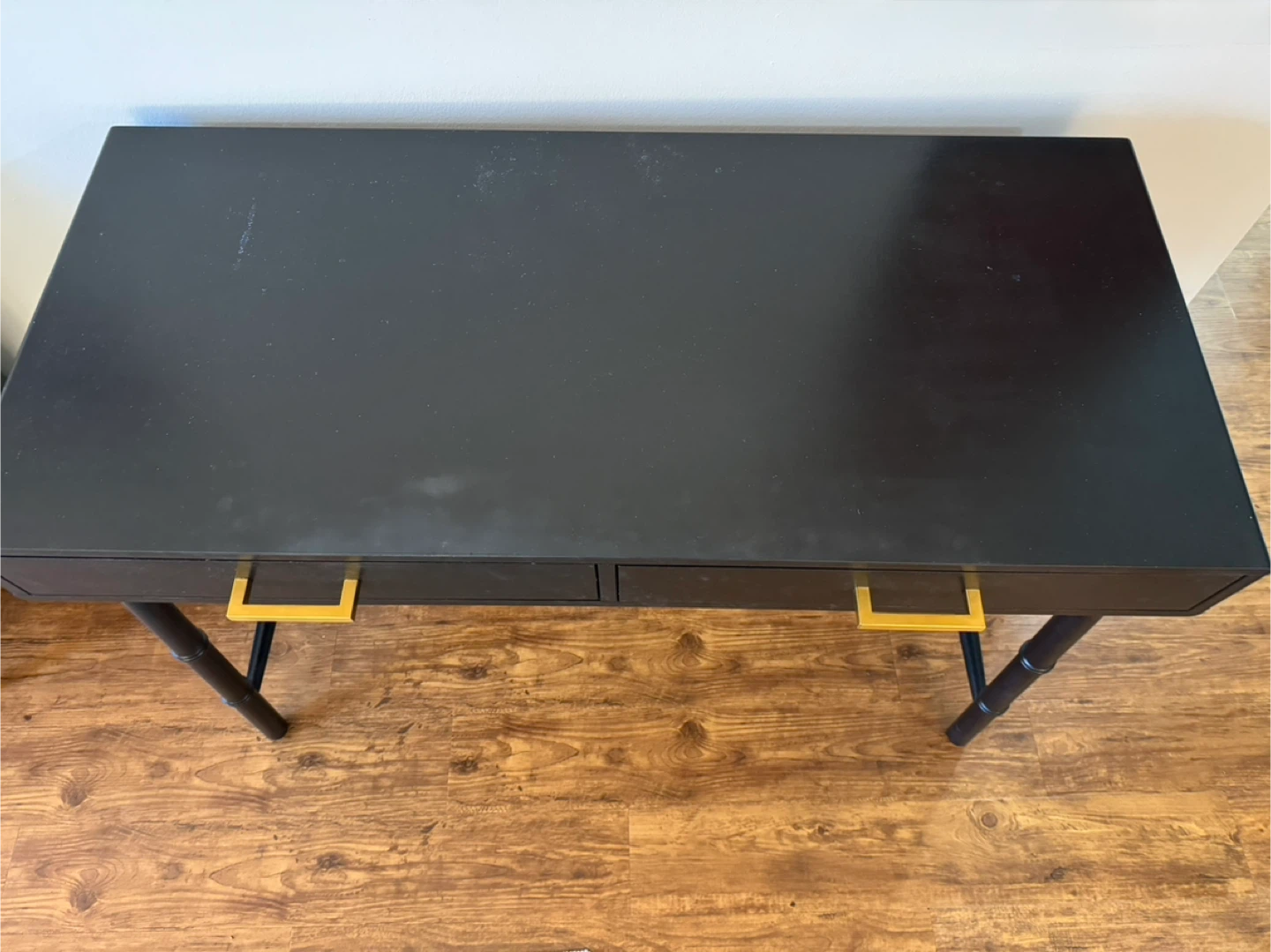 Black desk with Gold Drawer Pulls - photo 2