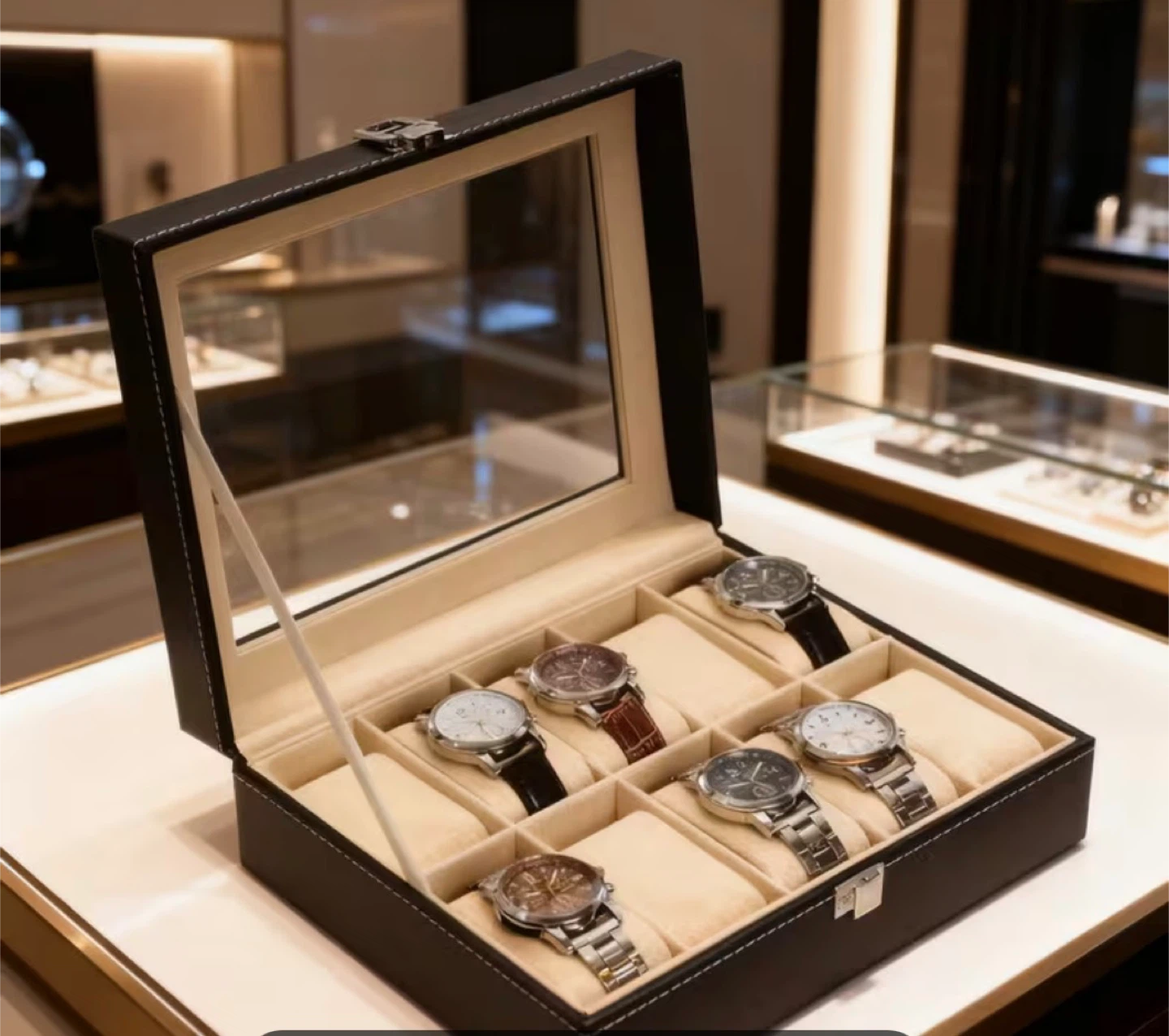 10 Slot Watch Box Organizer Case