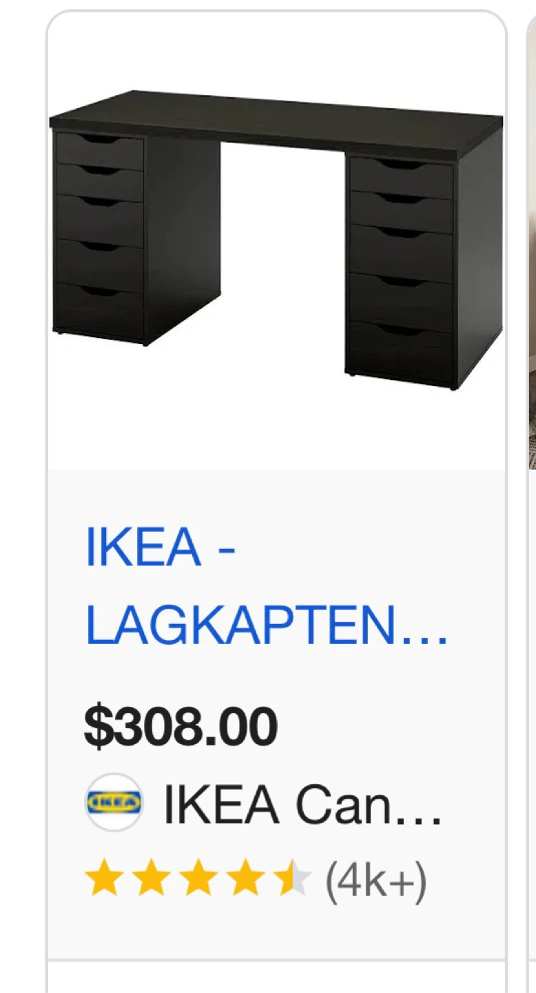 IKEA LAGKAPTEN Desk with Drawers - Black - photo 2