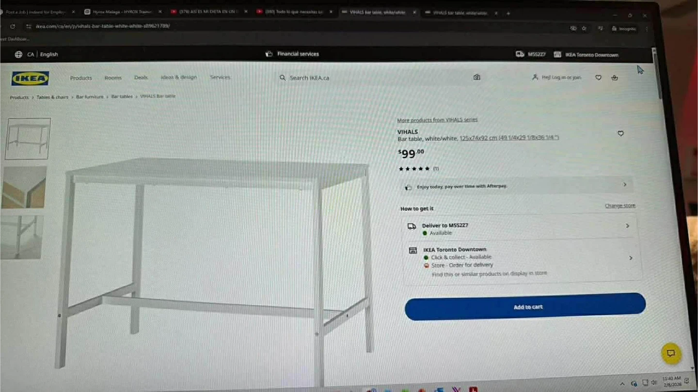 IKEA VIHALS Bar Table - White - photo 3
