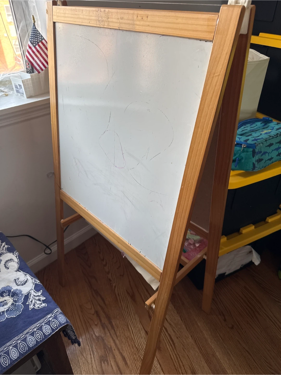 Wooden Easel Whiteboard for Kids