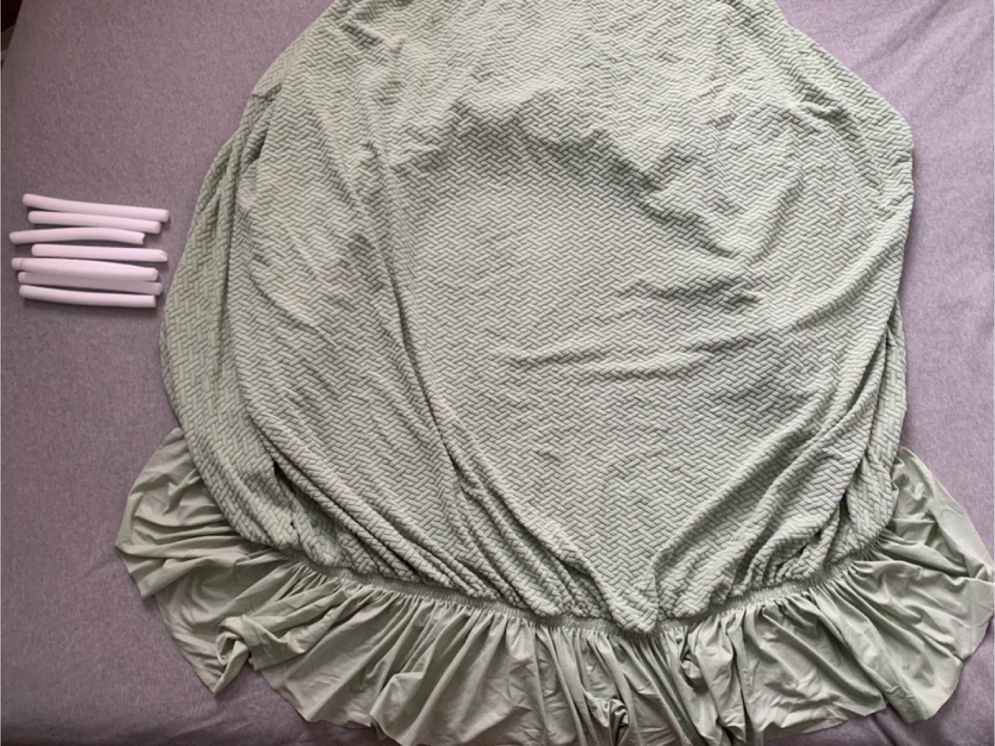 Light Sage/Mint Green T-Grid Loveseat Sofa Cover