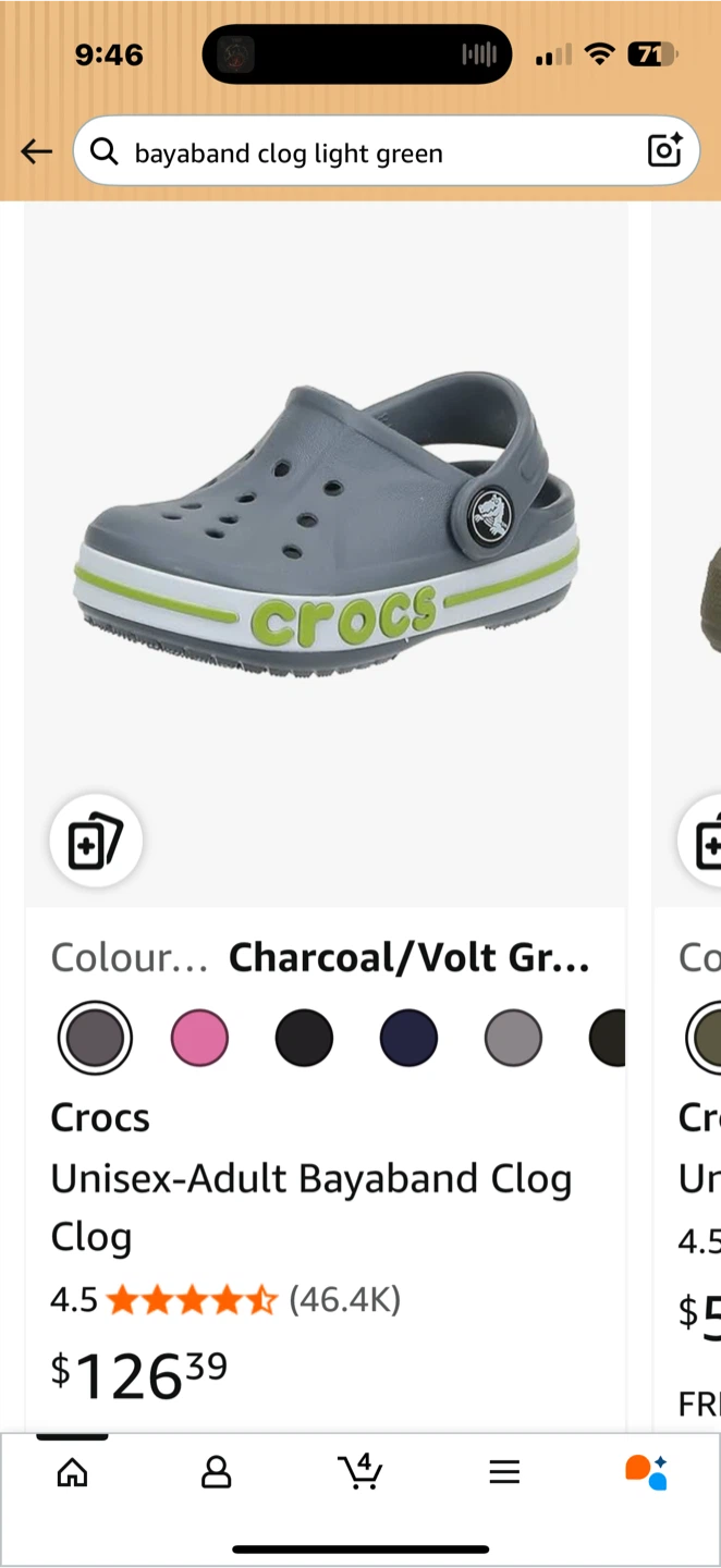Crocs Bayaband Clog Charcoal/Volt Green Unisex Size M 10 - photo 4