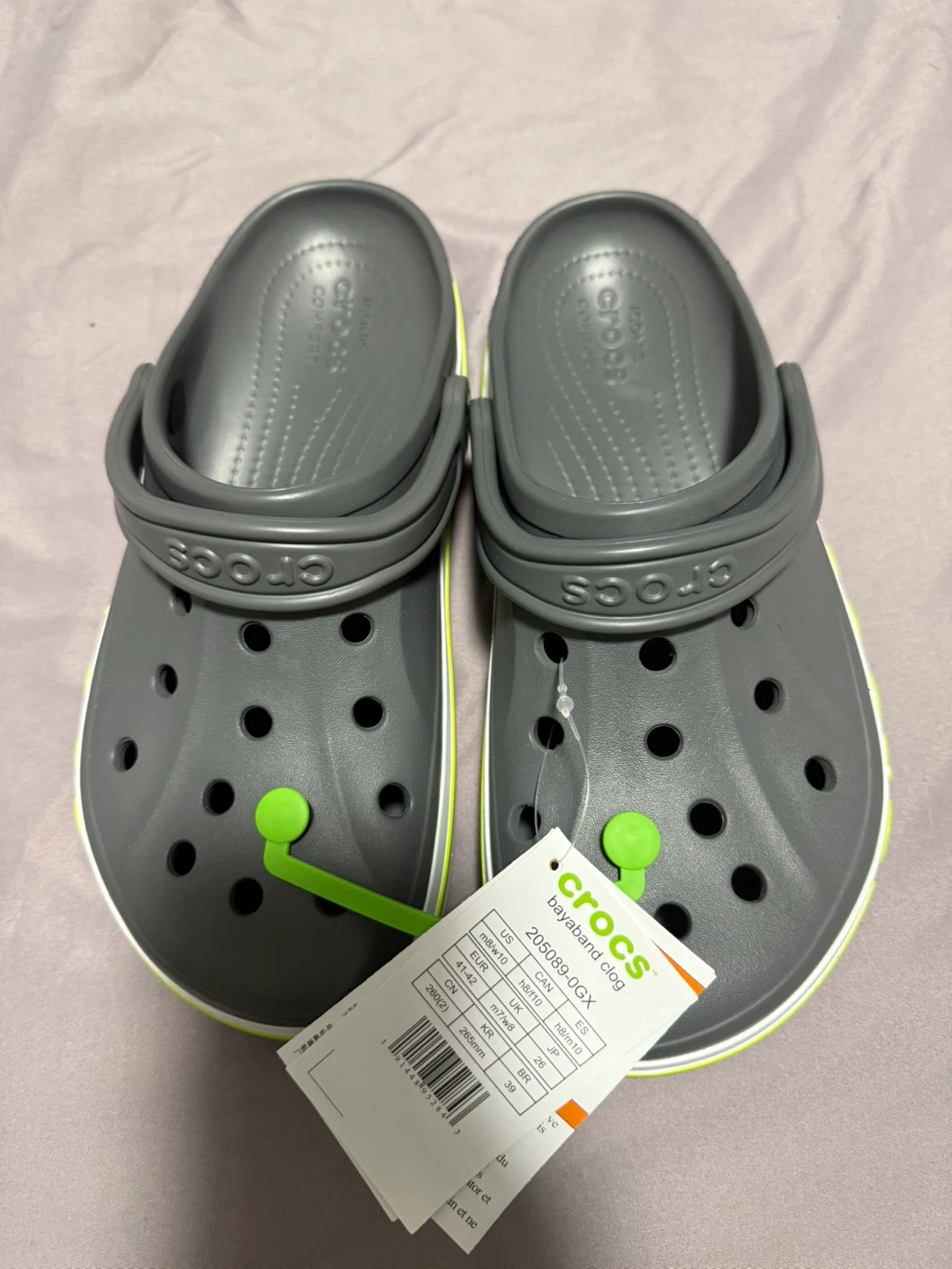 Crocs Bayaband Clog Charcoal/Volt Green Unisex Size M 10 - photo 3