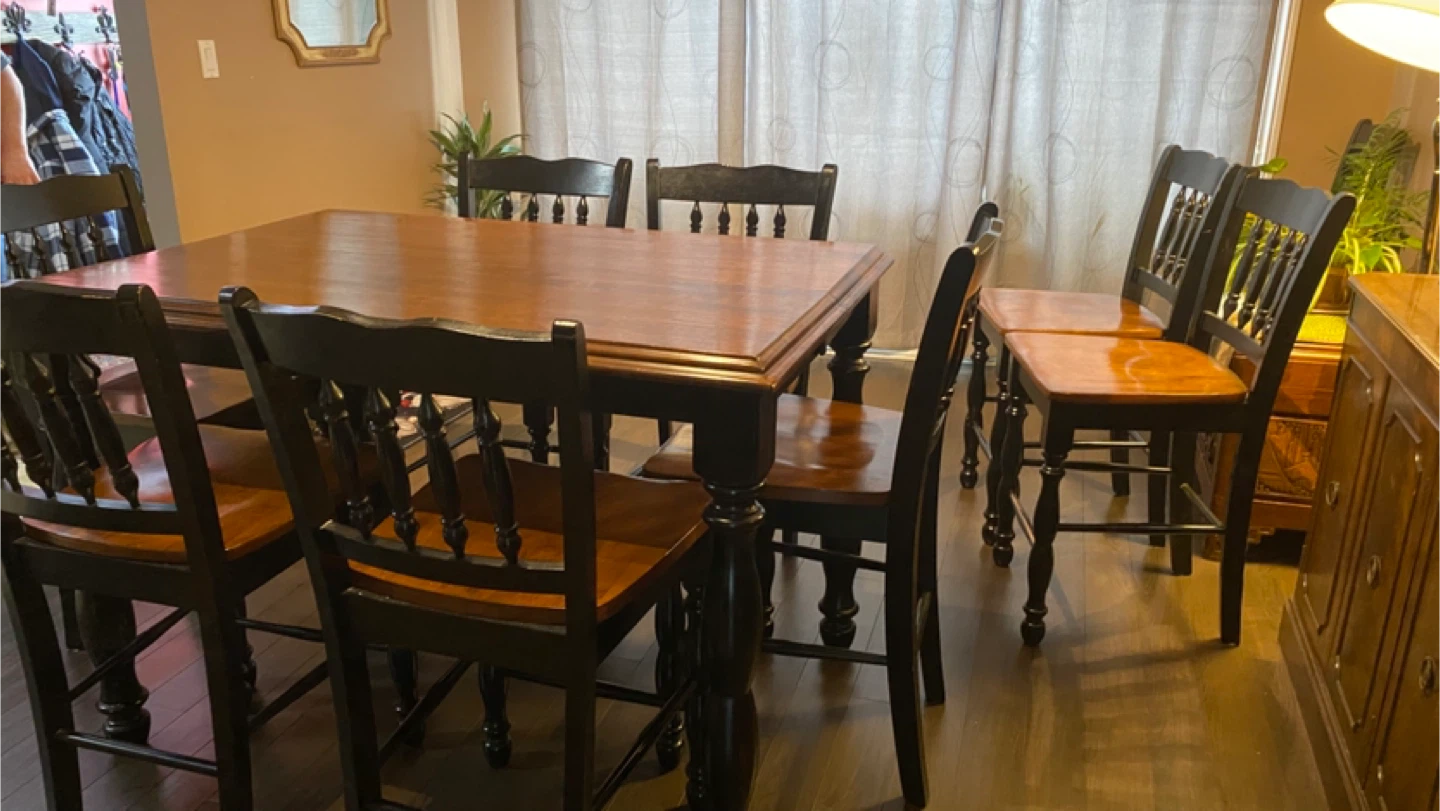 Ashley Furniture Wooden Dining Table and Chairs Set (8) - photo 2