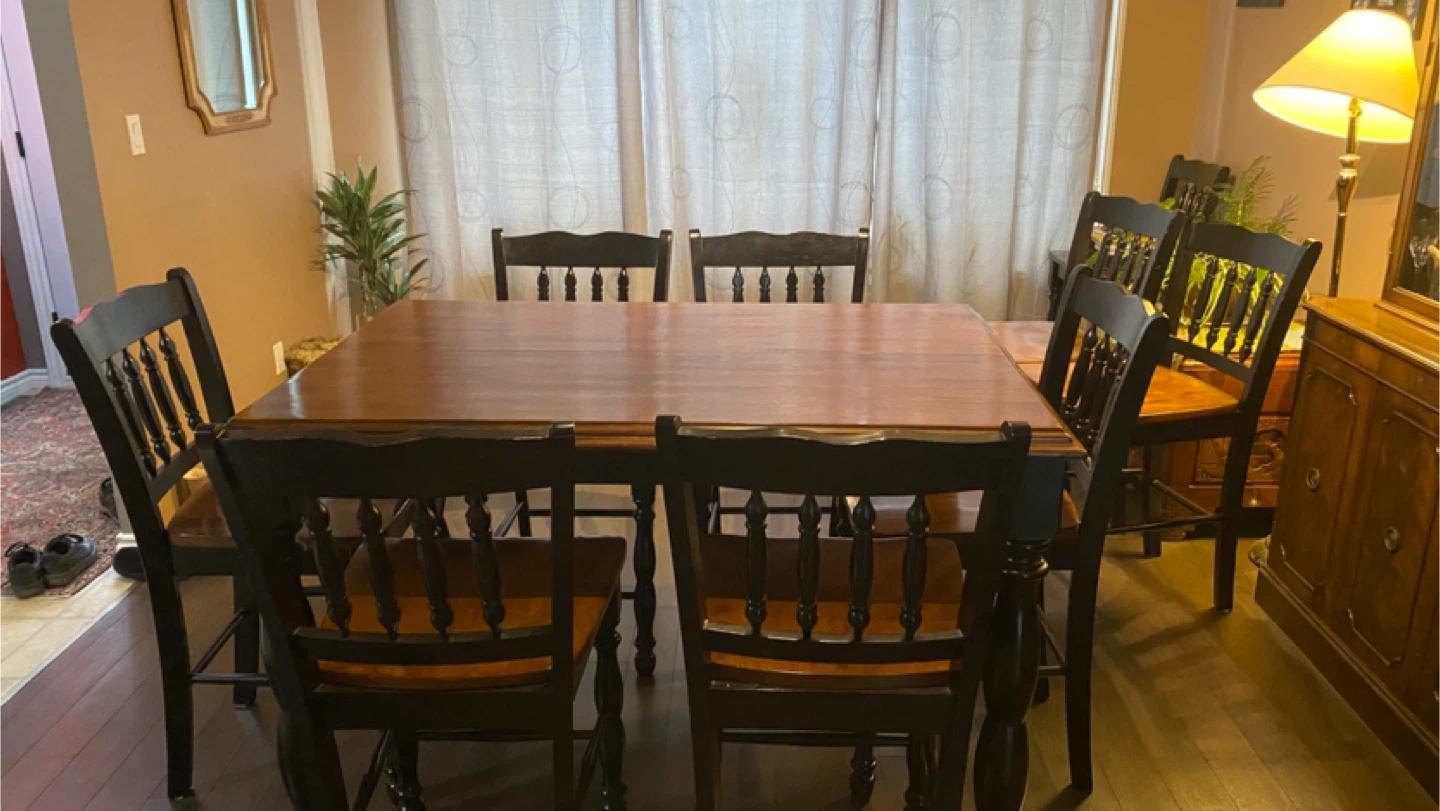 Ashley Furniture Wooden Dining Table and Chairs Set (8) - photo 3