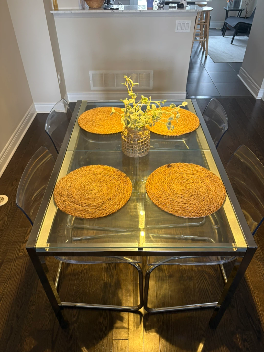 Glass and Chrome Dining Table - photo 2