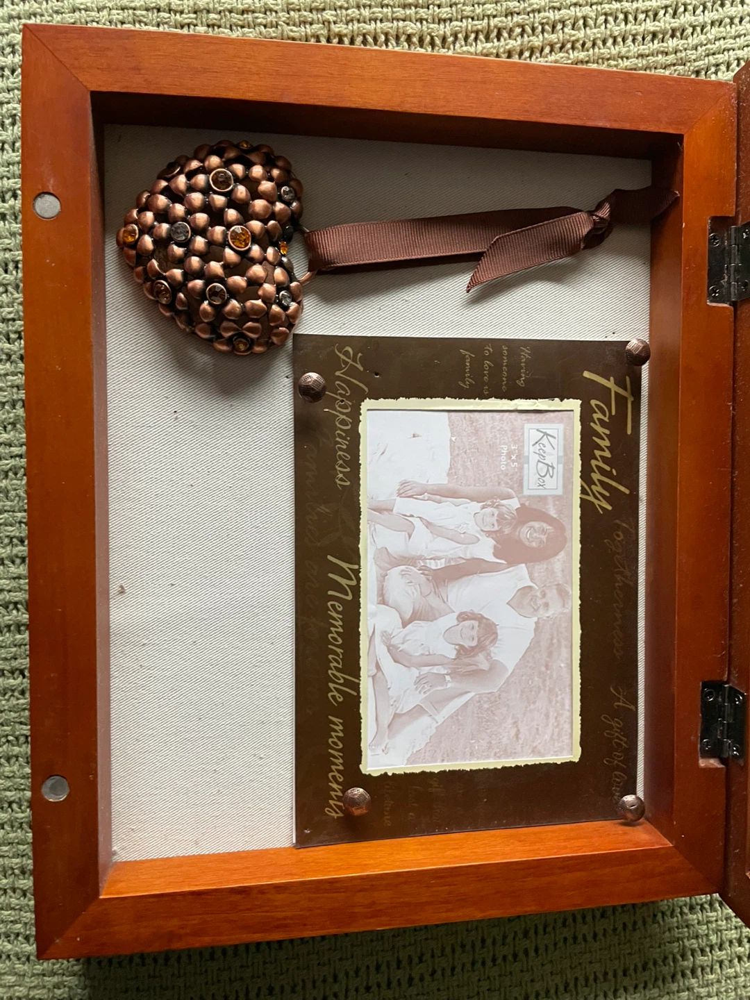 Family Photo Frame Shadow Box with Decorative Heart