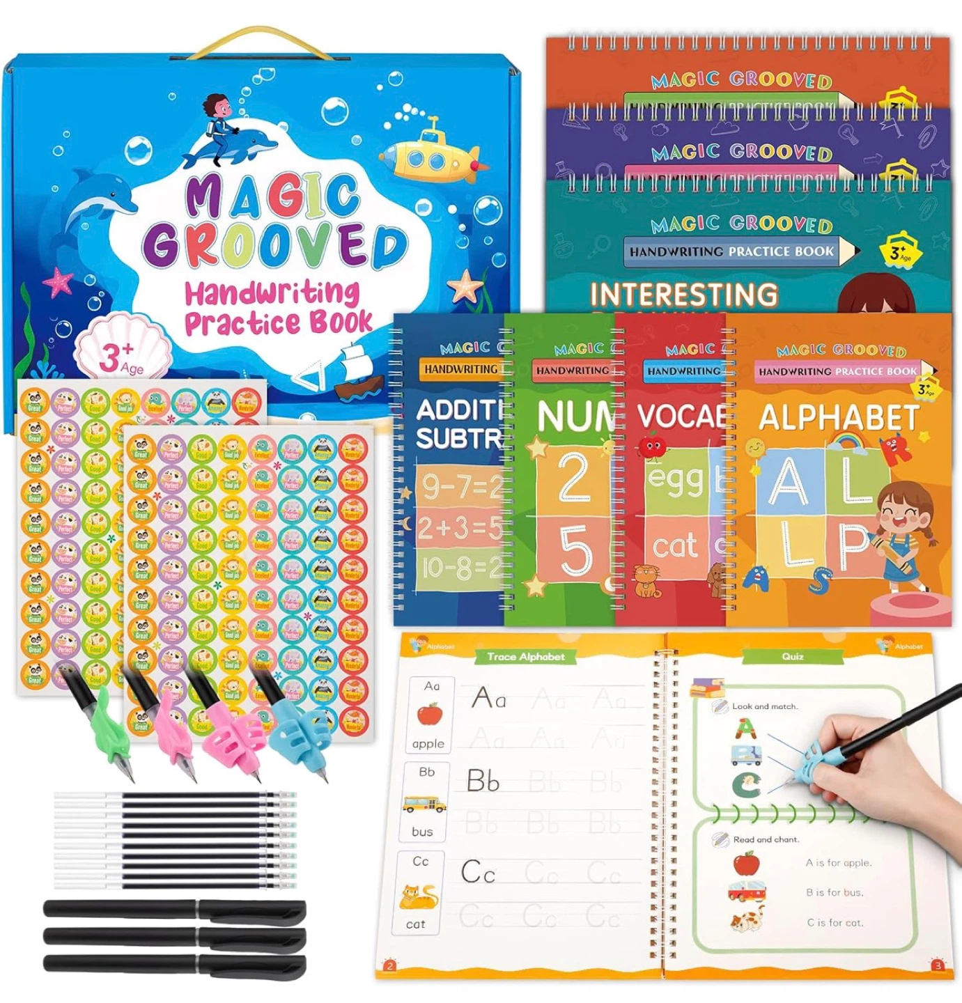 Magic Grooved Handwriting Practice Book Set