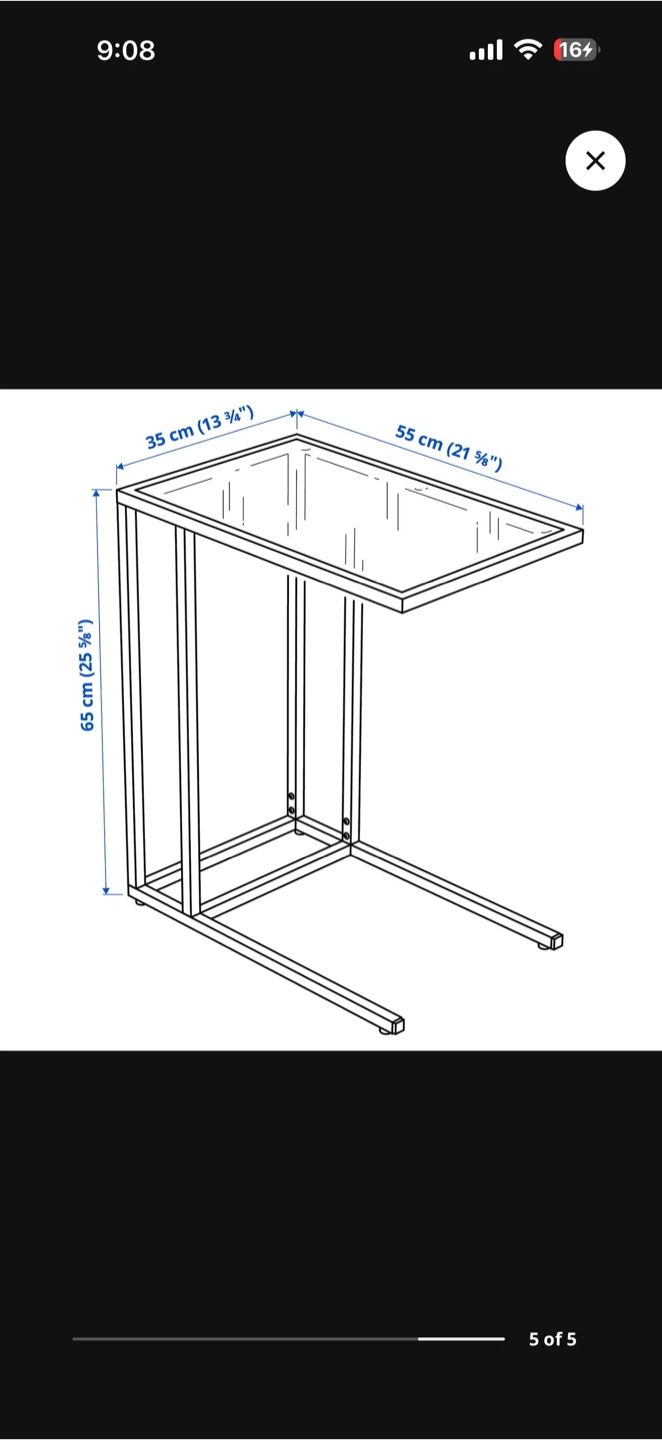 IKEA VILASUND Side Table with Glass Top - photo 3