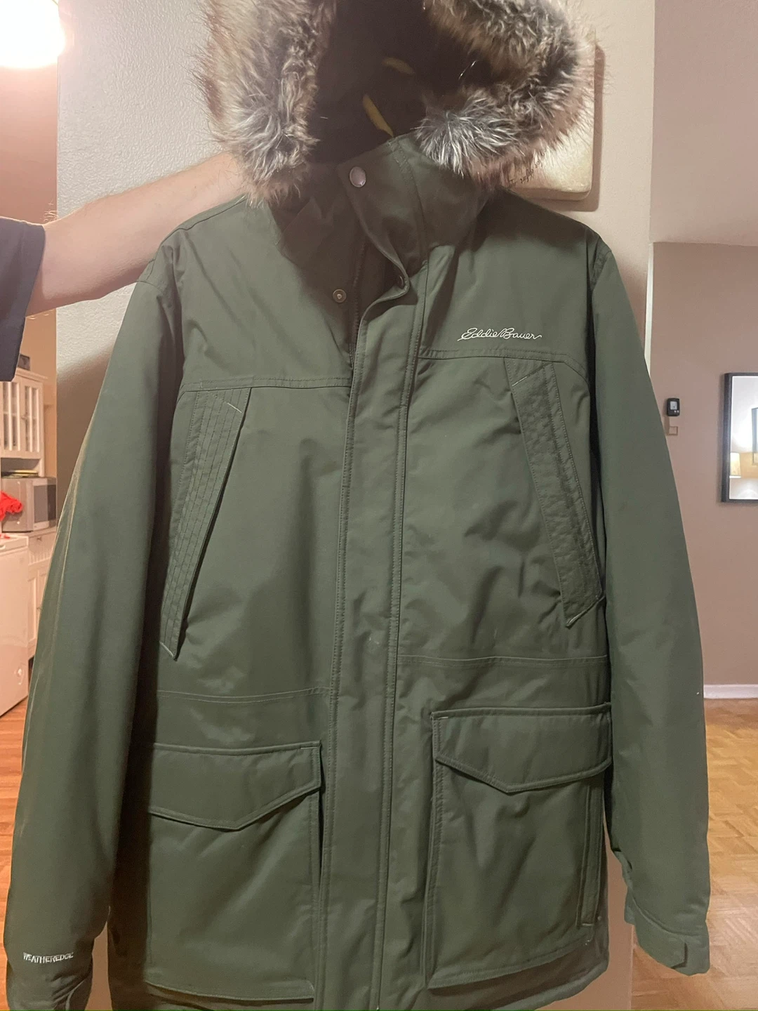 Eddie Bauer Men's Down Parka Jacket - Green