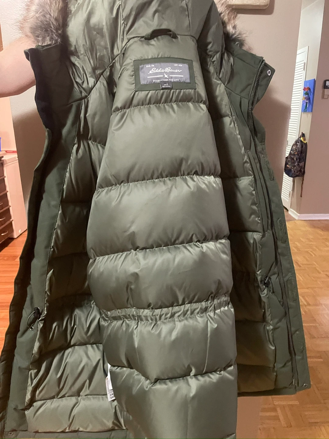 Eddie Bauer Men's Down Parka Jacket - Green - photo 2