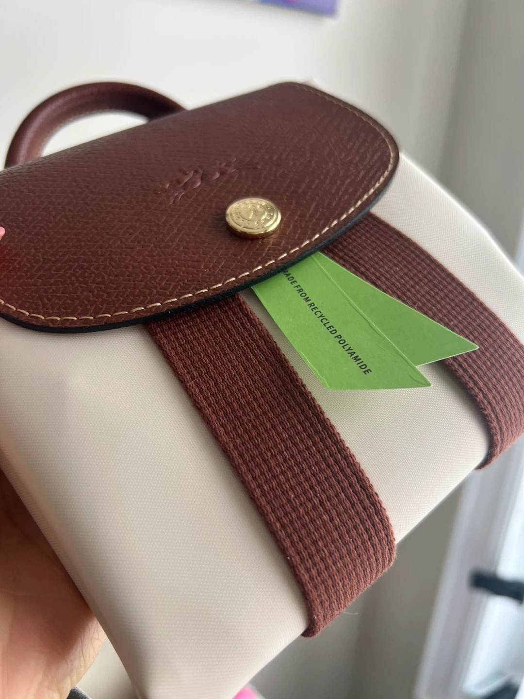 Backpack - Cream with Brown Trim