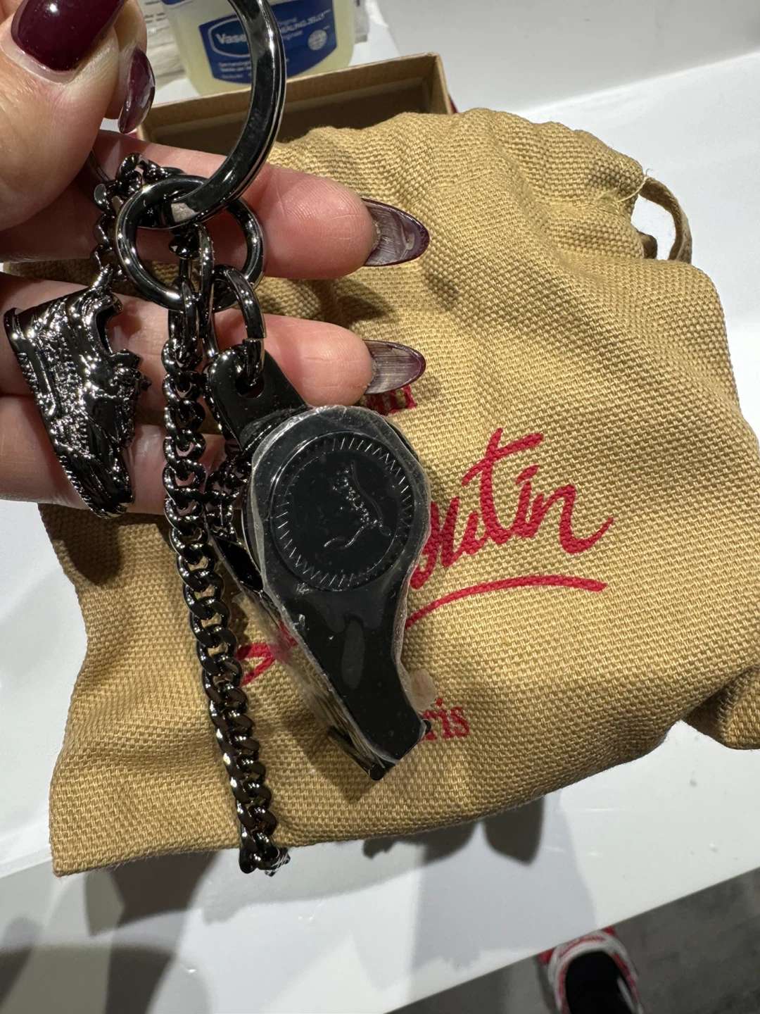 Brand New Christian Louboutin Whistle Sneaker Bag Charm